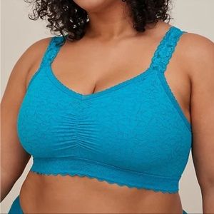 NWT Torrid Bralite 4-Way Stretch Lace Bralette in Teal Blue